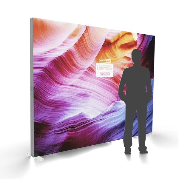 Seg Fabric Free Standing Lightbox - 3000 - Illuminated