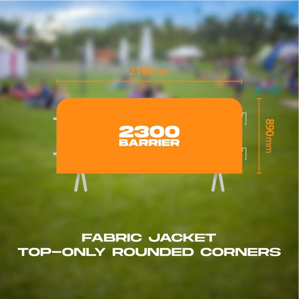 Crowd Barrier Graphic - Fabric Jacket 2300 Top Only Angled Corners