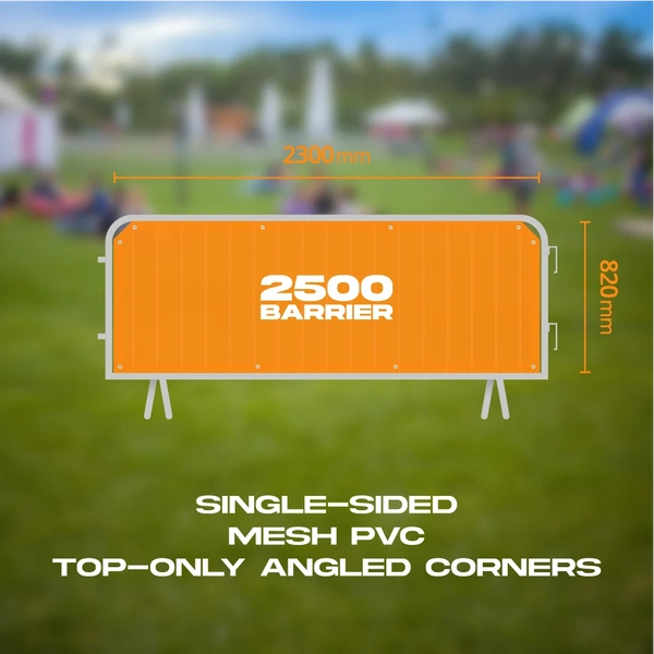 Crowd Barrier Graphic - Mesh Pvc 2500 Top Only Angled Corners