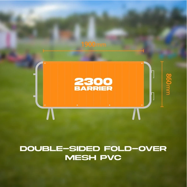 Crowd Barrier Graphic - Mesh Pvc 2300 Double Sided Fold Over
