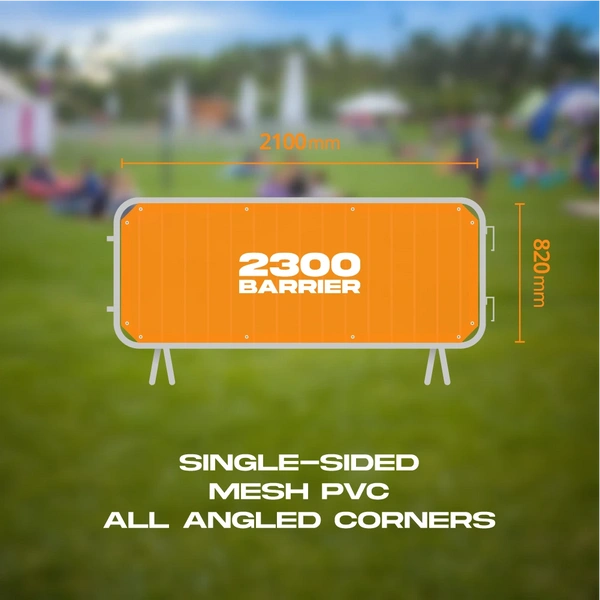 Crowd Barrier Graphic - Mesh Pvc 2300 All Angled Corners