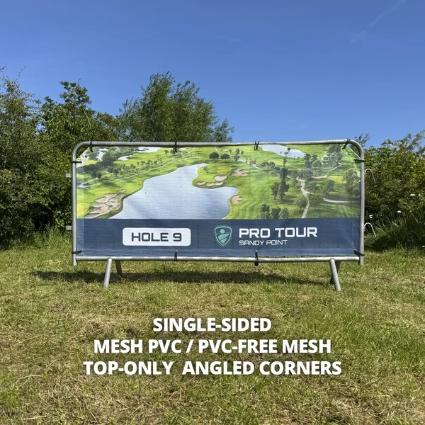 Crowd Barrier Graphic - Mesh PVC - 2300 - Top Only Angled Corners