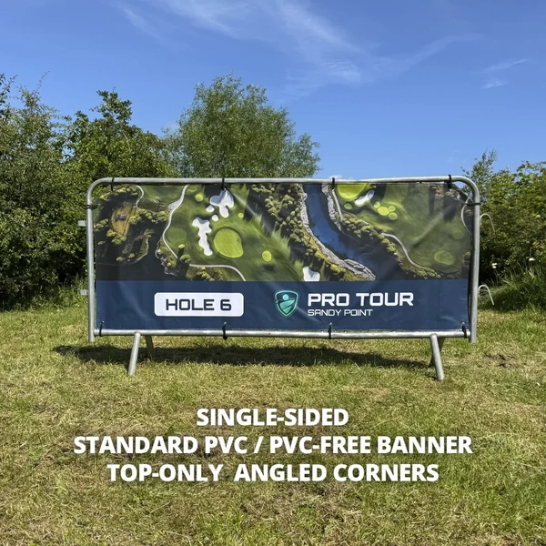 Crowd Barrier Graphic - Standard PVC - 2300 - Top Only Angled Corners