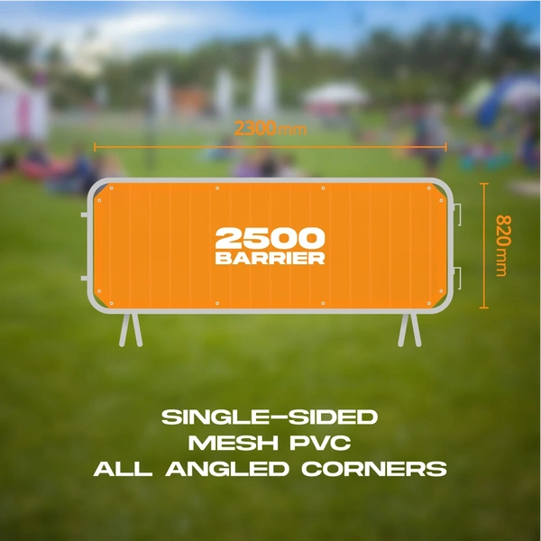 Crowd Barrier Graphic - Mesh Pvc 2500 All Angled Corners