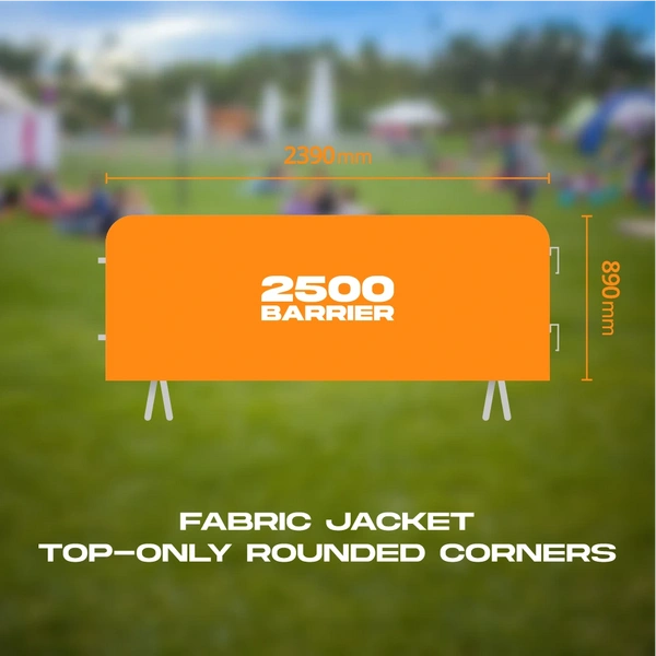 Crowd Barrier Graphic - Fabric Jacket 2500 Top Only Angled Corners