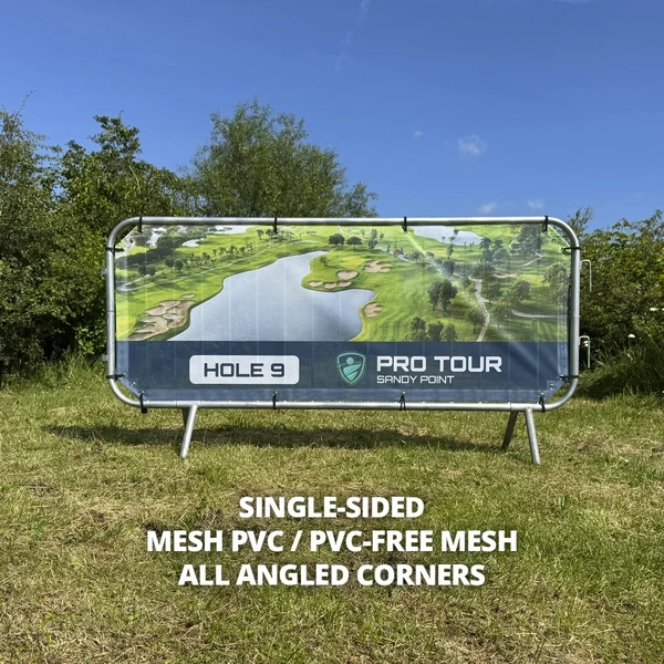 Crowd Barrier Graphic - Mesh PVC -  2300 - All Angled Corners